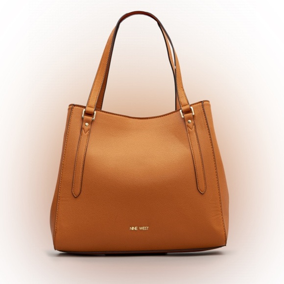 Nine West Garner Tote Leather Large HandBag Purse - Picture 11 of 11